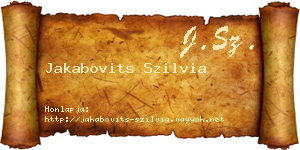 Jakabovits Szilvia névjegykártya
